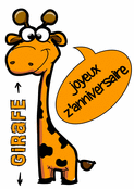 Giraffe rigolote pour un anniversaire joyeux